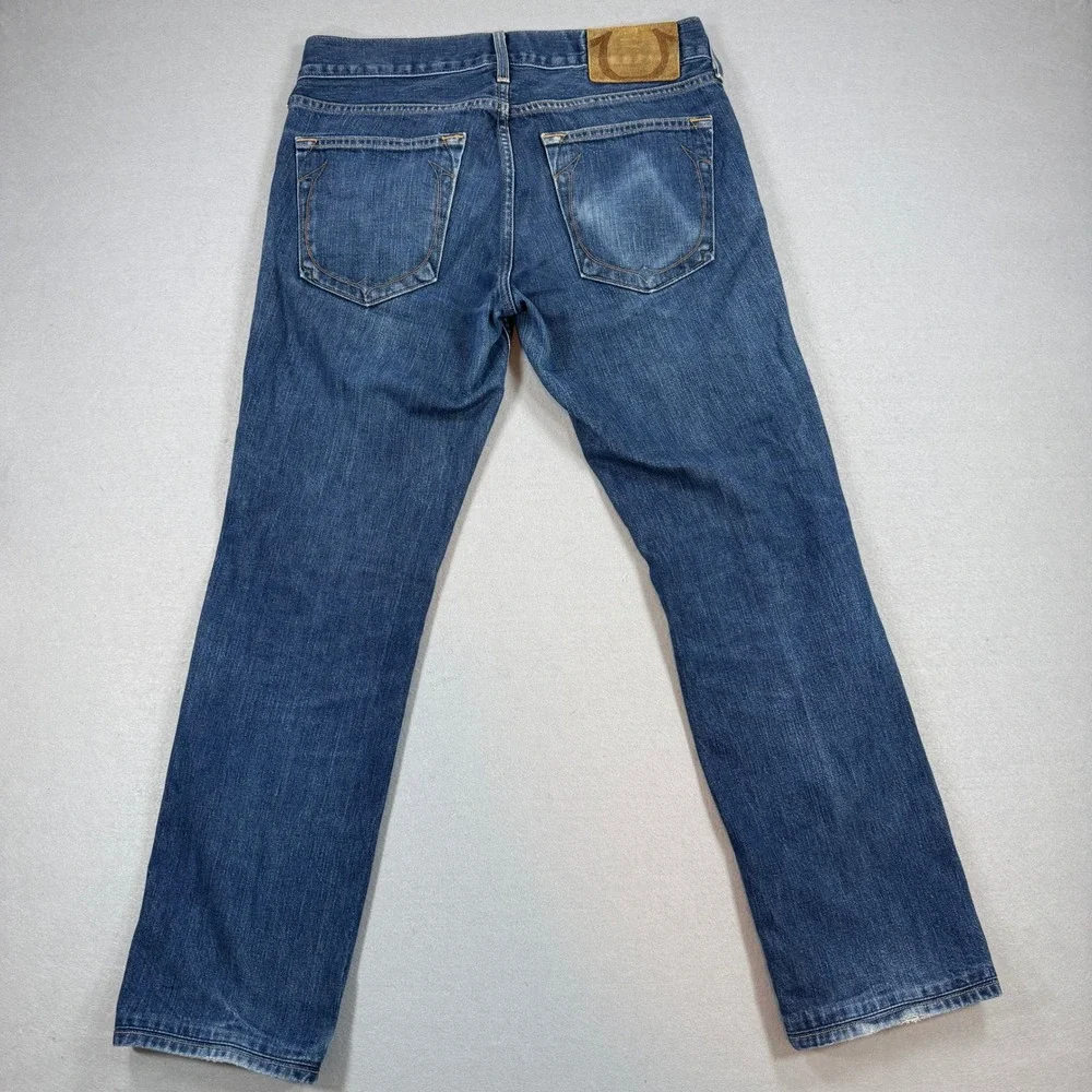 Vintage True Religion Geno Jeans Mens 32x30 Blue Selvedge Denim Button Fly USA